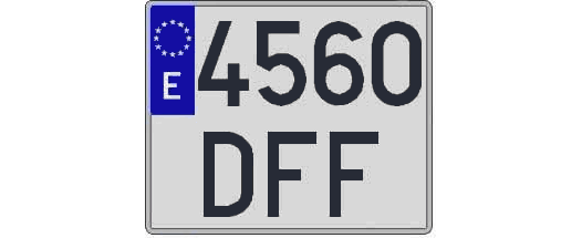 4560DFF matricula cuadrada