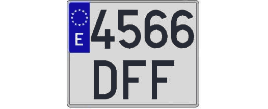 4566DFF matricula cuadrada