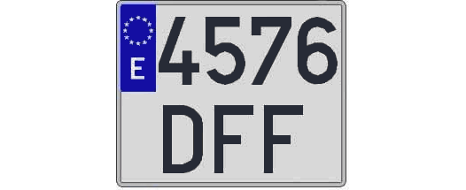 4576DFF matricula cuadrada