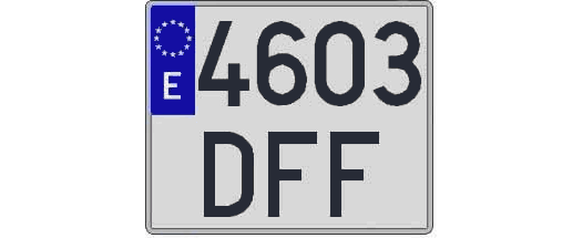 4603DFF matricula cuadrada