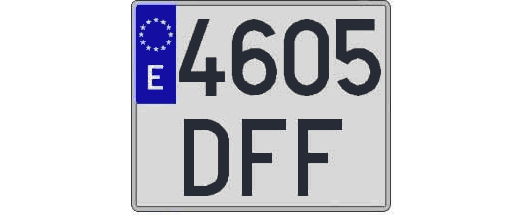 4605DFF matricula cuadrada