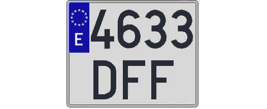 4633DFF matricula cuadrada