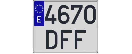 4670DFF matricula cuadrada