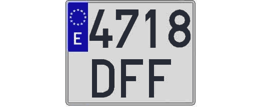 4718DFF matricula cuadrada