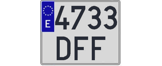 4733DFF matricula cuadrada