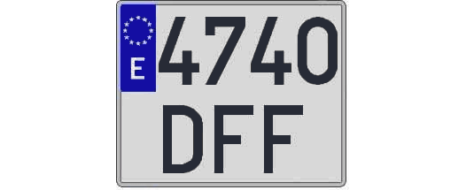 4740DFF matricula cuadrada