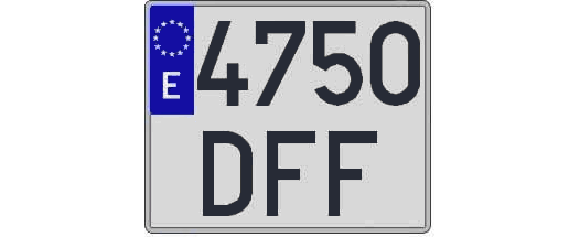 4750DFF matricula cuadrada