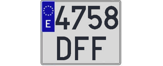 4758DFF matricula cuadrada
