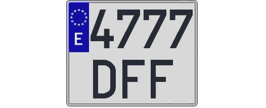 4777DFF matricula cuadrada