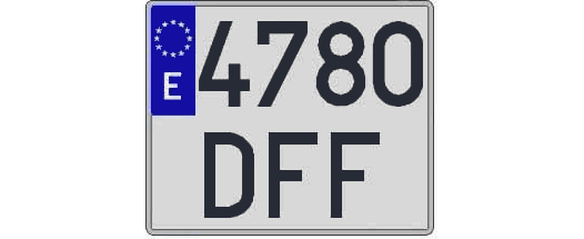 4780DFF matricula cuadrada