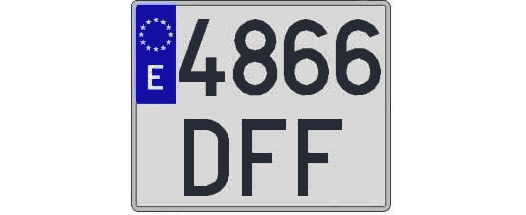 4866DFF matricula cuadrada