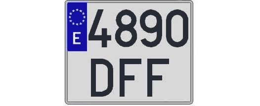 4890DFF matricula cuadrada