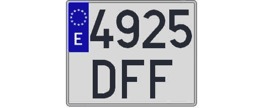 4925DFF matricula cuadrada
