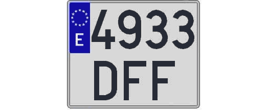 4933DFF matricula cuadrada