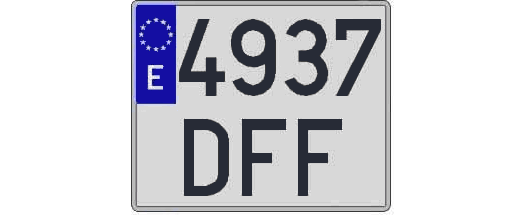 4937DFF matricula cuadrada