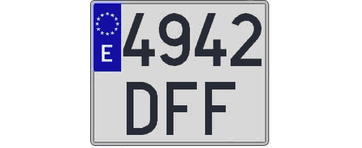 4942DFF matricula cuadrada