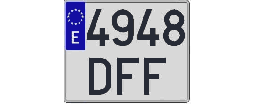 4948DFF matricula cuadrada