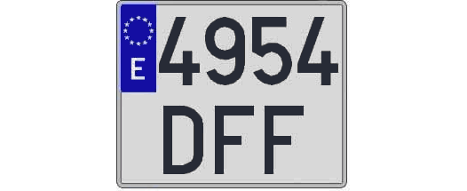 4954DFF matricula cuadrada