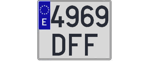 4969DFF matricula cuadrada
