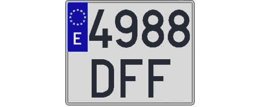 4988DFF matricula cuadrada
