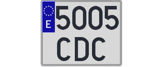 5005CDC matricula cuadrada