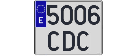 5006CDC matricula cuadrada