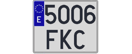 5006FKC matricula cuadrada