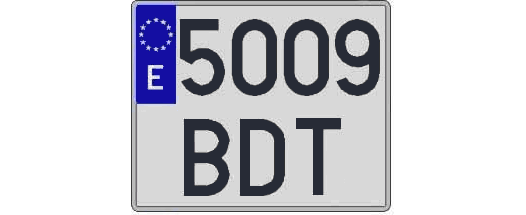 5009BDT matricula cuadrada