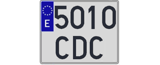 5010CDC matricula cuadrada