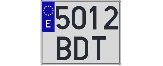 5012BDT matricula cuadrada