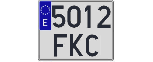 5012FKC matricula cuadrada