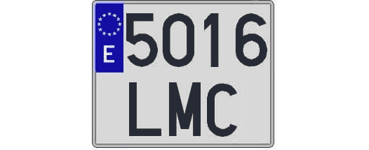 5016LMC matricula cuadrada