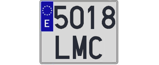5018LMC matricula cuadrada