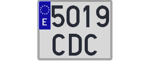 5019CDC matricula cuadrada