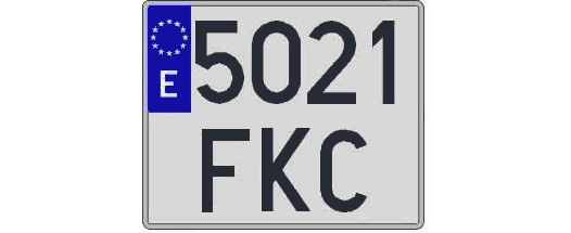 5021FKC matricula cuadrada