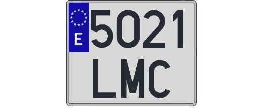 5021LMC matricula cuadrada