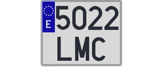 5022LMC matricula cuadrada