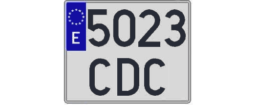 5023CDC matricula cuadrada