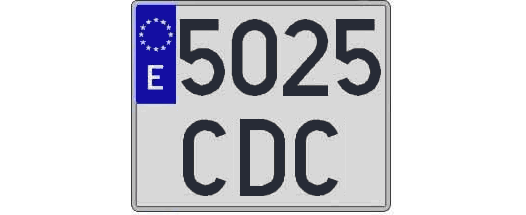 5025CDC matricula cuadrada