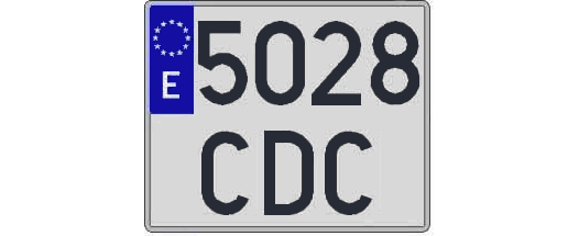 5028CDC matricula cuadrada