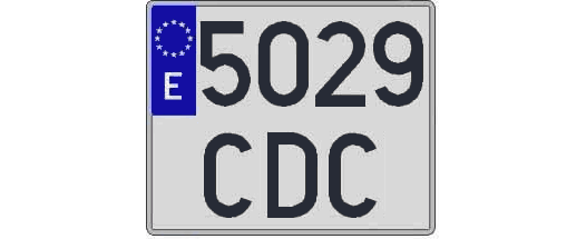 5029CDC matricula cuadrada