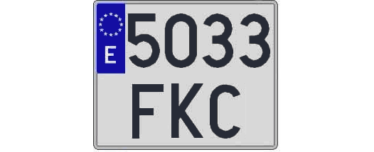 5033FKC matricula cuadrada
