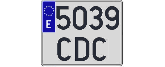 5039CDC matricula cuadrada