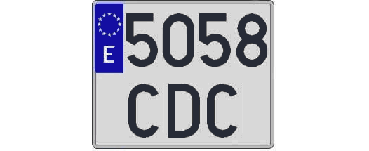 5058CDC matricula cuadrada