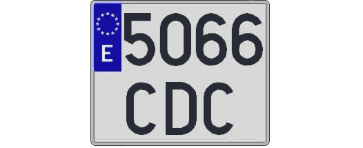 5066CDC matricula cuadrada