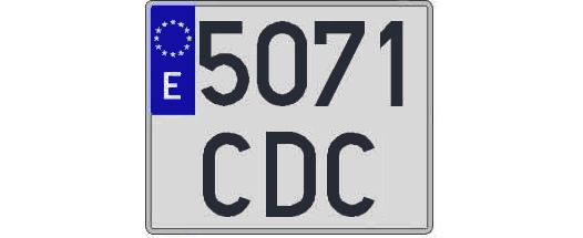5071CDC matricula cuadrada