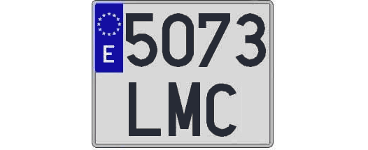 5073LMC matricula cuadrada