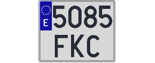 5085FKC matricula cuadrada
