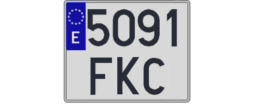5091FKC matricula cuadrada