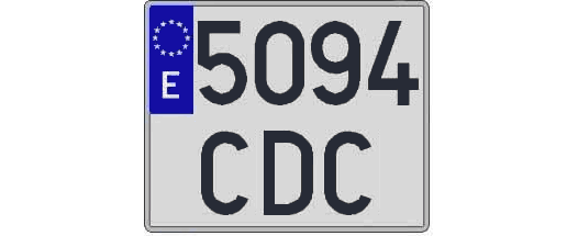 5094CDC matricula cuadrada